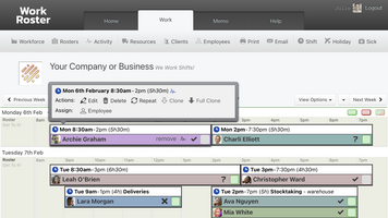 WorkRoster screenshot
