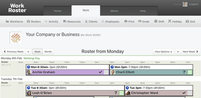 WorkRoster screenshot