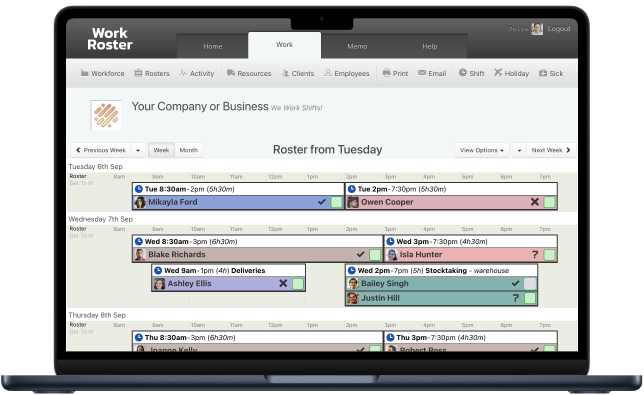 Roster Software Staff Roster Software