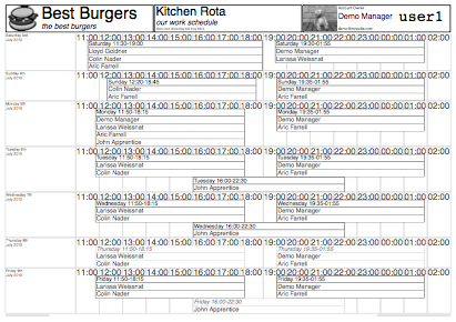 Black and White PDF Printout of the Roster