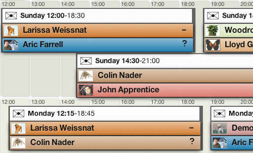 Work Roster Calendar View