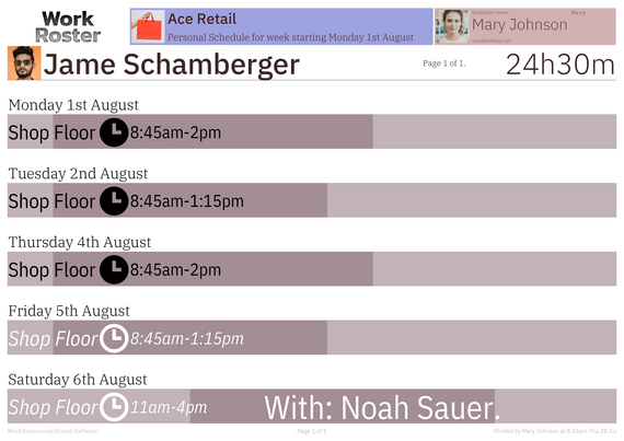 Personal Schedule PDF