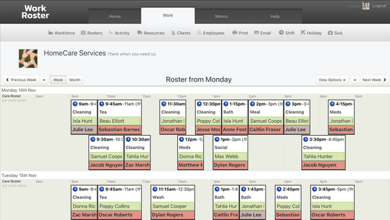 Home Care Roster Video Examples