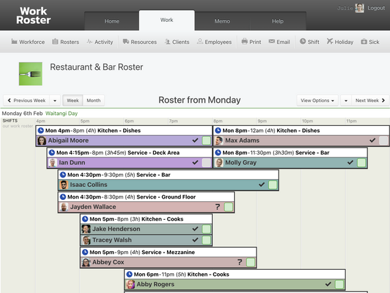 Restaurant and Bar Roster screenshot